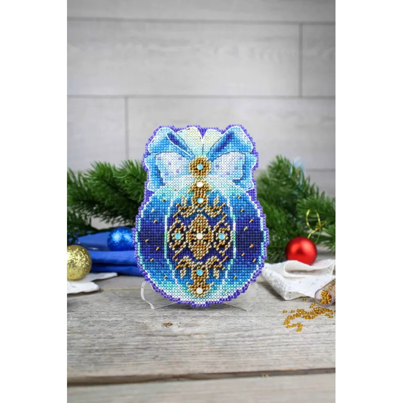 Kit de point de croix "Boule d'arbre de Noël. La magie de la nuit" SR-969