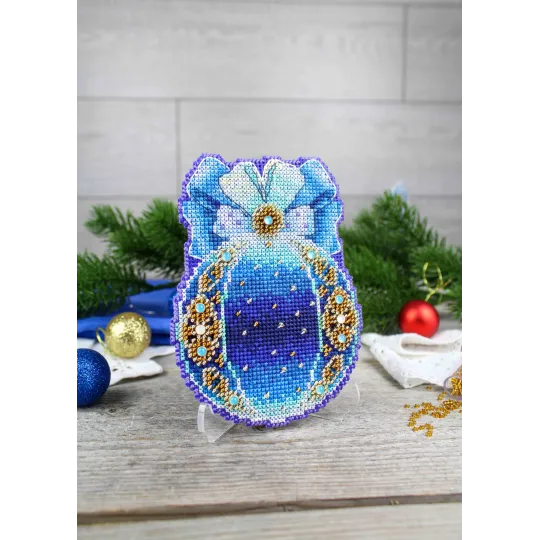 Kit de point de croix "Boule d'arbre de Noël. La magie de la nuit" SR-969