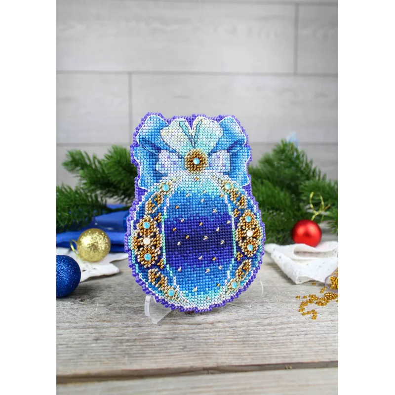 Kit de point de croix "Boule d'arbre de Noël. La magie de la nuit" SR-969