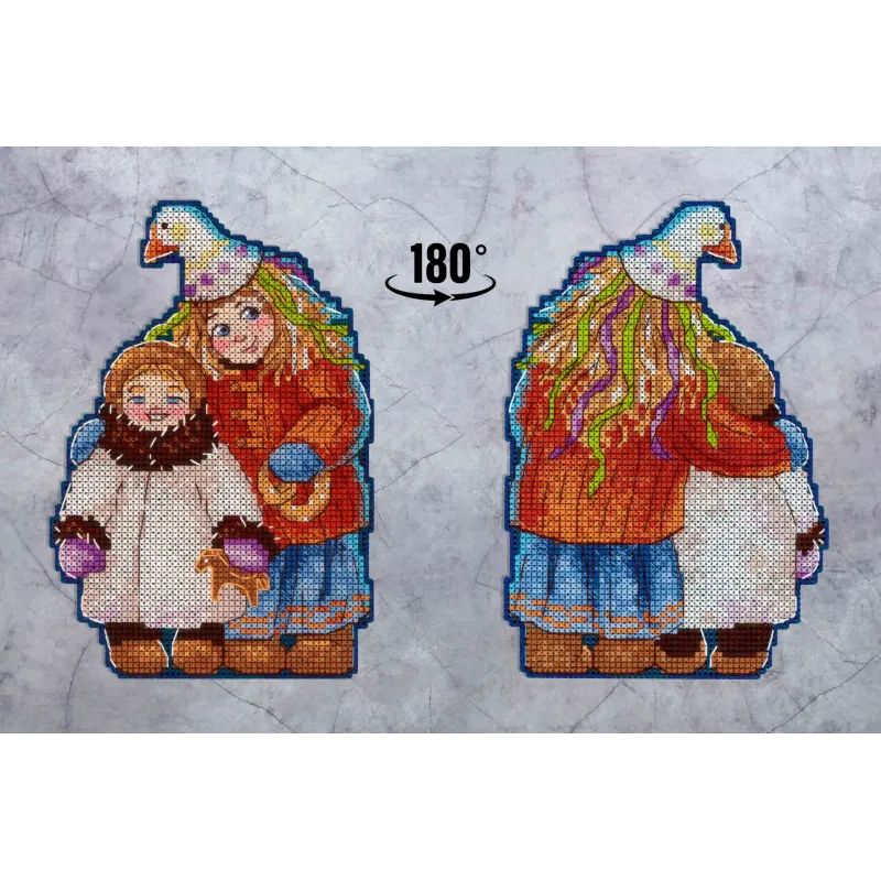 Набор для вышивания крестиком "Рождественские колядки. Дети" SR-967