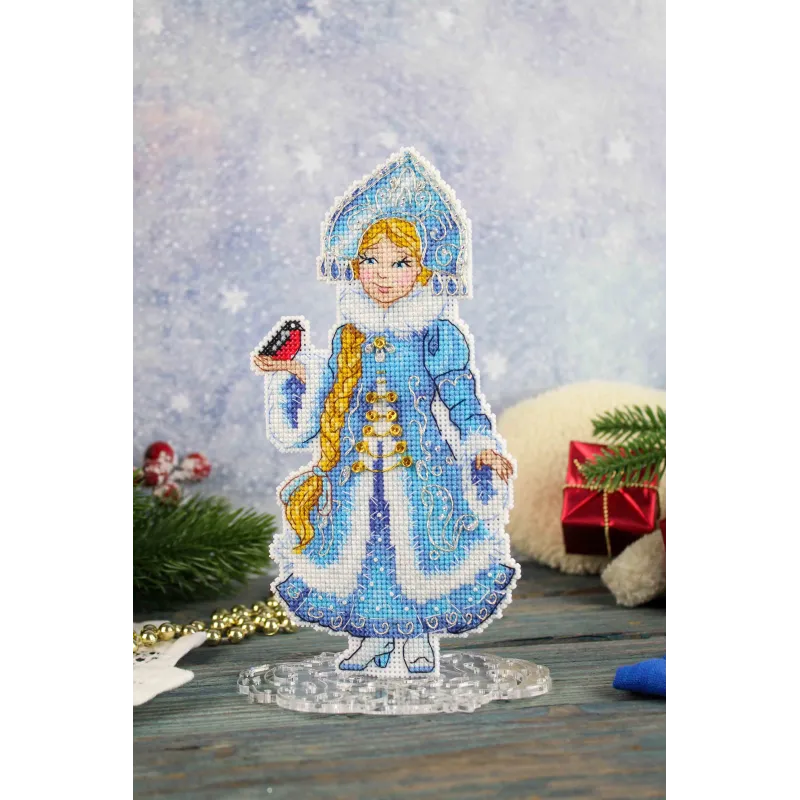Kreuzstich-Set "Schneefrau mit Ständer" SR-944