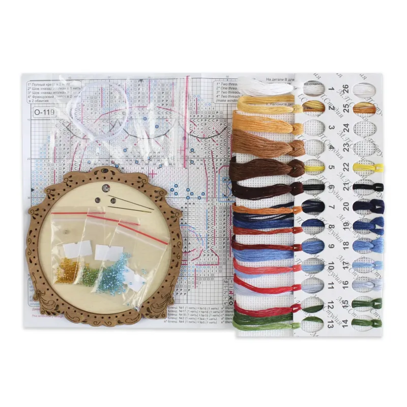 Kit de broderie point de croix sur base en bois "Miniature. Hiver dehors la fenêtre" SO-119