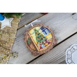 Cross-stitch kit on wooden base "Miniature. Holiday" SO-118