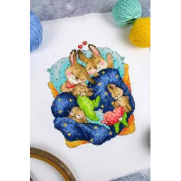 Kryželiu siuvinėjimo rinkinys "Bunny's Dreams" SM-769