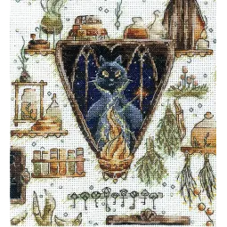 Kryželiu siuvinėjimo rinkinys "Magiški žvėrys. Katė" SANV-52