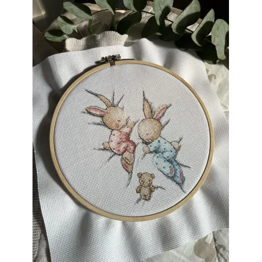 Cross Stitch Kit "Sleeping Bunnies" SANS-70