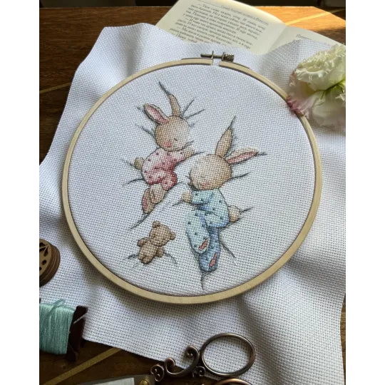 Cross Stitch Kit "Sleeping Bunnies" SANS-70