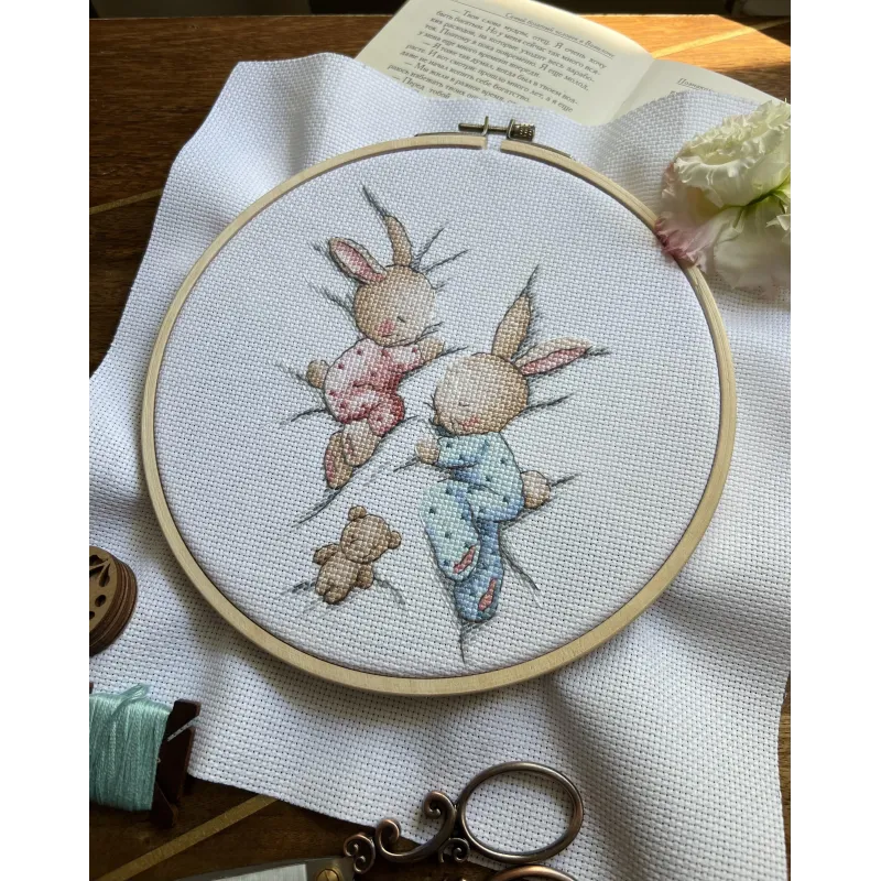 Cross Stitch Kit "Sleeping Bunnies" SANS-70