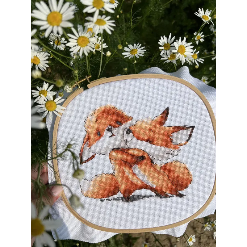 Cross stitch kit "Red foxes" SANR-54