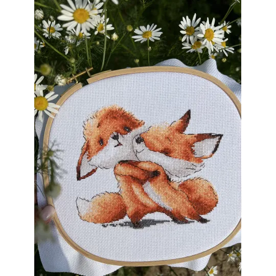 Cross stitch kit "Red foxes" SANR-54