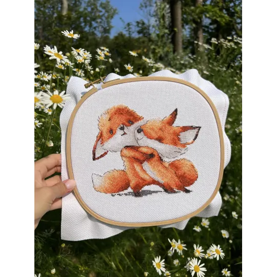 Cross stitch kit "Red foxes" SANR-54