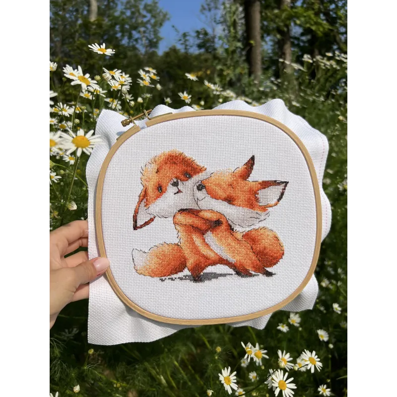 Cross stitch kit "Red foxes" SANR-54