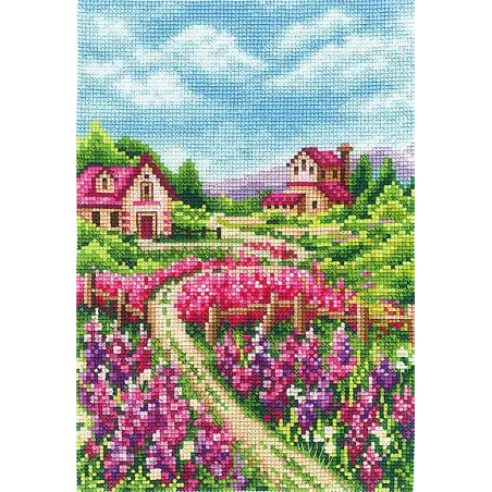 Cross stitch kit "Landscape with lupines" SANP-67