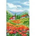 Cross stitch kit "Landscape with poppies" SANP-66