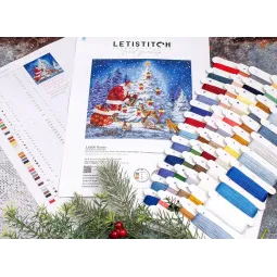 Cross stitch kit Santa 29x29cm SLETIL8200