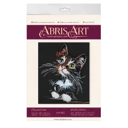 Kit de point de croix chaton moelleux 30x35 cm AAH-062