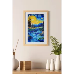 Main Bead Embroidery Kit There behind the waterfall 19.5x35 cm AAB-908