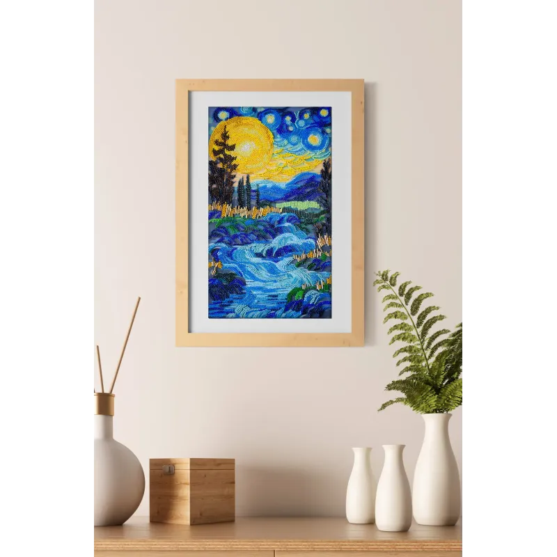 Основной набор для вышивки бисером Там за водопадом 19,5x35 см AAB-908