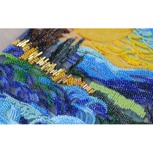 Kit de broderie avec des perles principale Il y a derrière la cascade 19,5x35 cm AAB-908 Kit de broderie avec des perles principale Il y a derrière la cascade 19,5x35 cm AAB-908