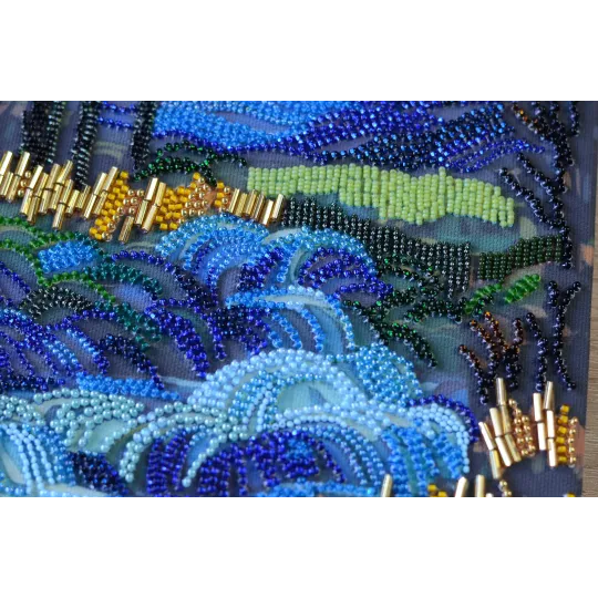 Kit de broderie avec des perles principale Il y a derrière la cascade 19,5x35 cm AAB-908 Kit de broderie avec des perles principale Il y a derrière la cascade 19,5x35 cm AAB-908