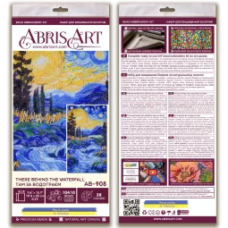 Main Bead Embroidery Kit There behind the waterfall 19.5x35 cm AAB-908