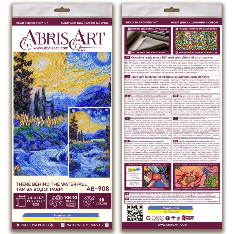 Основной набор для вышивки бисером Там за водопадом 19,5x35 см AAB-908
