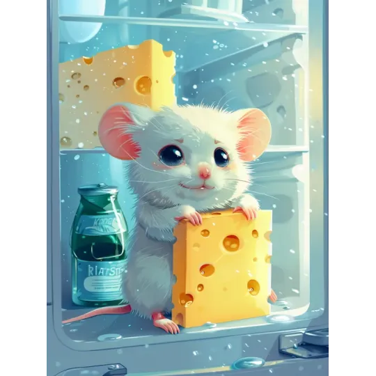 (Disconinued) Diamond Painting with subframe Mouse with cheese 30x40 cm VA830