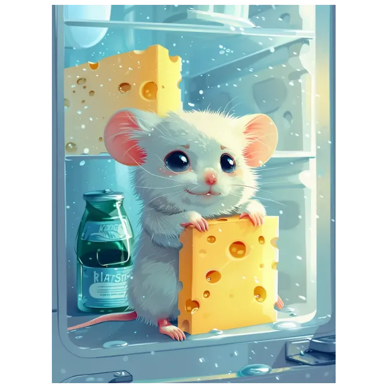 (Disconinued) Diamond Painting with subframe Mouse with cheese 30x40 cm VA830