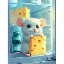 (Disconinued) Diamond Painting with subframe Mouse with cheese 30x40 cm VA830