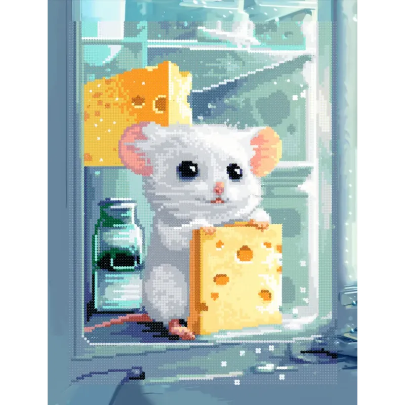 (Disconinued) Diamond Painting with subframe Mouse with cheese 30x40 cm VA830