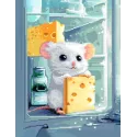 (Disconinued) Diamond Painting with subframe Mouse with cheese 30x40 cm VA830