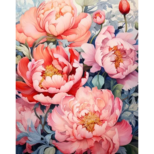 Алмазная живопись с подрамником Цветы 30x40 см VA822