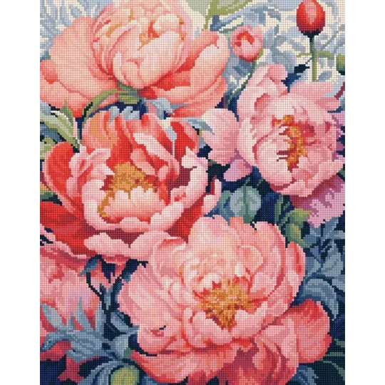 Алмазная живопись с подрамником Цветы 30x40 см VA822