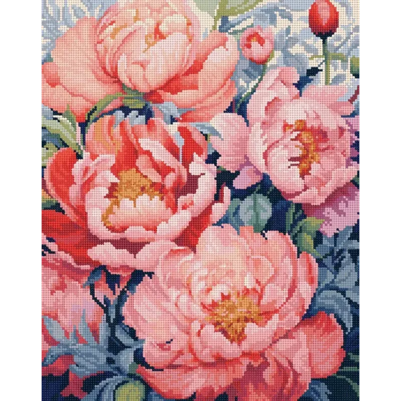 Алмазная живопись с подрамником Цветы 30x40 см VA822