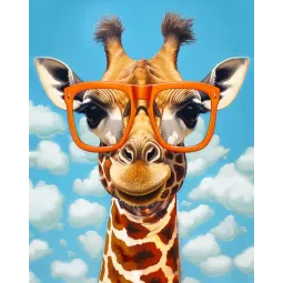 (Discontinued) Diamond Painting with subframe Giraffe with glasses 30x40 cm VA821