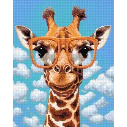 (Discontinued) Diamond Painting with subframe Giraffe with glasses 30x40 cm VA821