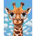 (Eingestellt) Diamantmalerei mit Keilrahmen Giraffe mit Brille 30x40 cm VA821