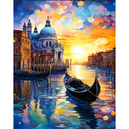 (Discontinued) Diamond Painting with subframe Venice at sunset 30x40 cm VA820