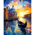 (Eingestellt) Diamond Painting mit Keilrahmen Venedig bei Sonnenuntergang 30x40 cm VA820