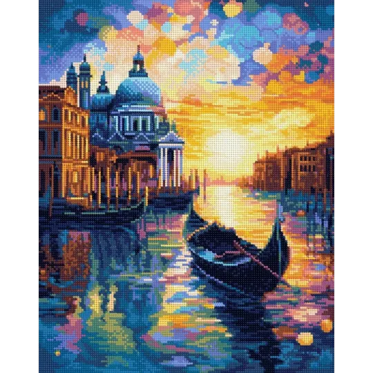 (Eingestellt) Diamond Painting mit Keilrahmen Venedig bei Sonnenuntergang 30x40 cm VA820