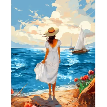 Peinture diamant avec sous-cadre Sur le rivage 30x40 cm VA816