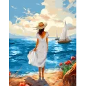 Peinture diamant avec sous-cadre Sur le rivage 30x40 cm VA816