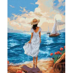 Peinture diamant avec sous-cadre Sur le rivage 30x40 cm VA816