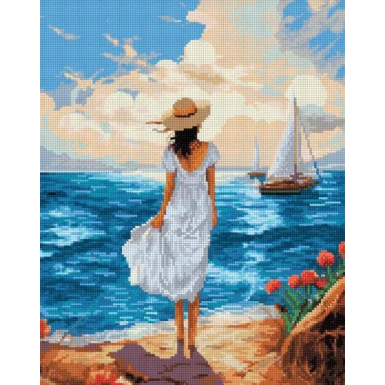 Peinture diamant avec sous-cadre Sur le rivage 30x40 cm VA816