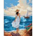Peinture diamant avec sous-cadre Sur le rivage 30x40 cm VA816
