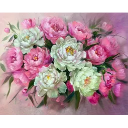 Peinture diamant avec sous-châssis Pivoines 30x40 cm VA812