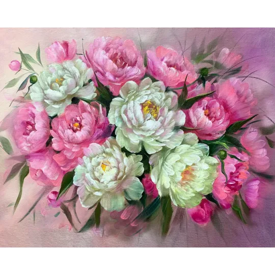 Peinture diamant avec sous-châssis Pivoines 30x40 cm VA812