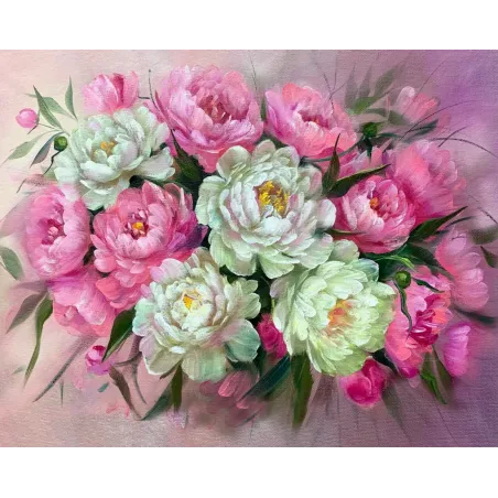 Peinture diamant avec sous-châssis Pivoines 30x40 cm VA812