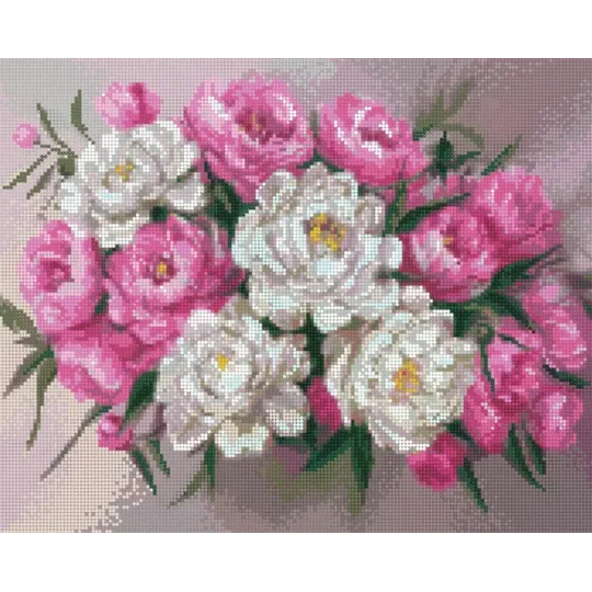 Peinture diamant avec sous-châssis Pivoines 30x40 cm VA812