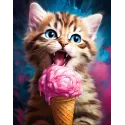 (Discontinued) Peinture au diamant avec sous-cadre Chaton à la glace 30x40 cm VA811 (Discontinued) Peinture au diamant avec sous-cadre Chaton à la glace 30x40 cm VA811